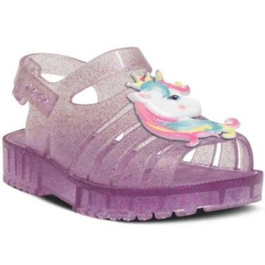 Imagem de Sandália Rasteira Unicórnio Nº 19 Ao 26 Infantil Menina 12.69-Feminino