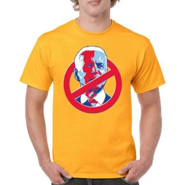 Imagem de Camiseta No Biden Anti Sleepy Joe Republican President Pro Trump 2024 MAGA FJB Lets Go Brandon Deplorable Camiseta masculina, Amarelo, GG