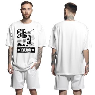 Imagem de Camisa Camiseta Oversized Streetwear Genuine Grit Masculina Larga 100% Algodão 30.1 Toxic - Branco - P