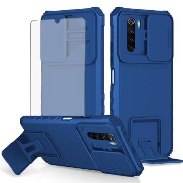 Imagem de Asuwish Capa de telefone para Xiaomi Redmi Note 8 com protetor de tela de vidro temperado e suporte para câmera deslizante suporte fino protetor móvel rígido híbrido acessórios Redme Note8 mulheres