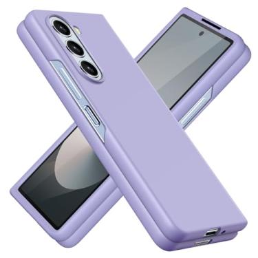 Imagem de JUNAUTTB Capa para Samsung Galaxy Z Fold6 ultrafina fosca PC capa protetora rígida, com proteção para lente da câmera, capa de telefone simples durável slim fit roxa JUS05-34