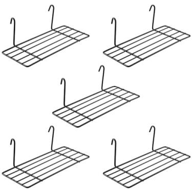 Imagem de FEIYING 5 ganchos para quadro de fixação, prateleira de placa de pinos, ferramentas de grade de ferro, paleta de parede, multifuncional, decoração de fotos, decoração de fotos, moldura para pendurar,