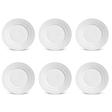 Imagem de Conjunto de Pratos de Sobremesa 06 Peças Roma Branco Porto Brasil