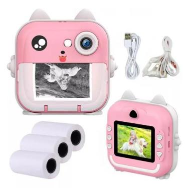 Imagem de Câmera Digital Infantil De Fotografia Com Impressão Instantânea HD - I