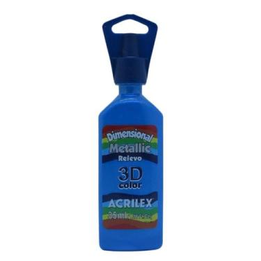 Imagem de Dimensional Relevo Metallic 35ml ACRILEX, Azul Caribe