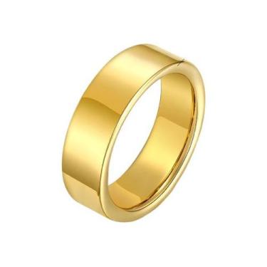 Imagem de  Aliança Avulsa Ouro 18k Banhada Reta Tungstênio 6mm - Oremte, 16
