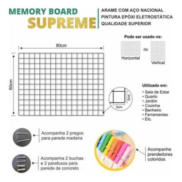 Imagem de Memory Board Home Office 60X80Cm Painel De Fotos Branca 24H - Geral