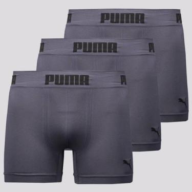Imagem de Kit 3 Cuecas Boxer Puma Anatomic Sem Costura Cinza, G
