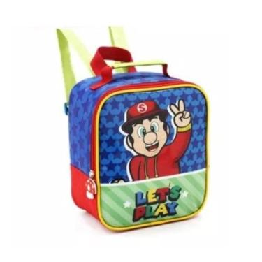Imagem de Lancheira Jogo Mario Bros Para Criança Térmica Masculina Guardar Lanch