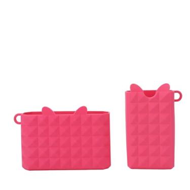 Imagem de Bolsa de Praia Suporte para Telefone Bolsa de Armazenamento de Silicone Inserção Leve para Acessórios (Rosa Vermelha)