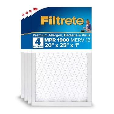 Imagem de Filtrete 51 x 63 x 25 x 1, filtro de ar para fornalha AC, MPR 1900, Healthy Living Ultimate Allergen, pacote com 4 (dimensões exatas 50 x 63 x 1 cm)