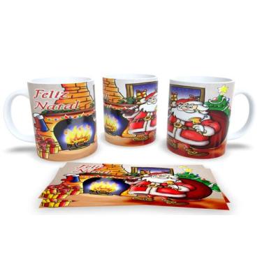Imagem de Canecas de Porcelana Personalizadas Papai Noel 3 - Estampa Sublimada, 