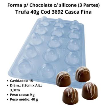 Imagem de Forma Trufa 40g 3 Partes c/ Silicone cod 3692 casca Fina - BWB - BWB E