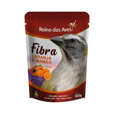 Imagem de Ração Reino das Aves Fibra Laranja e Mamão para Pássaros - 500g