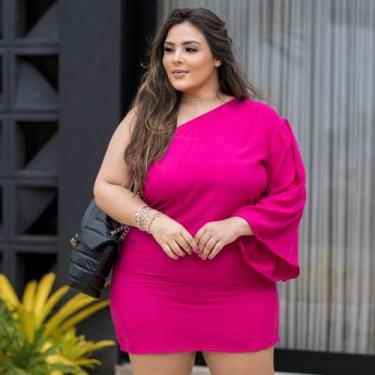 Imagem de Vestido Curto Mula Manca Plus Size Moda Maior Tamanho Grande Soltinho 