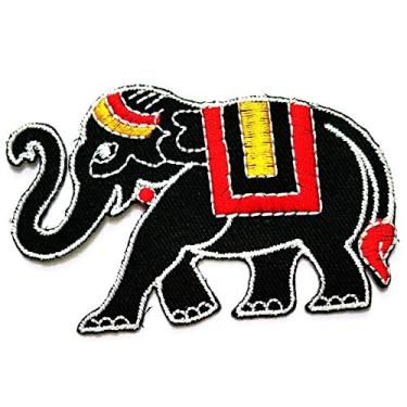 Imagem de Nipitshop Patches Black Elephant Safari Wild Tailândia Patch para desenho animado infantil Patch ideal para enfeitar seus jeans, chapéus, bolsas, jaquetas, camisas ou conjunto de presente