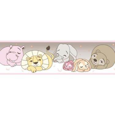 Imagem de Faixa de Parede Treboli Rosa Animais Dormindo 5912 - ICH