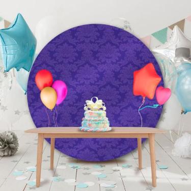Imagem de Painel Redondo em Jacquard Roxo Medalhão - Jacquard Tradicional, 2,20,