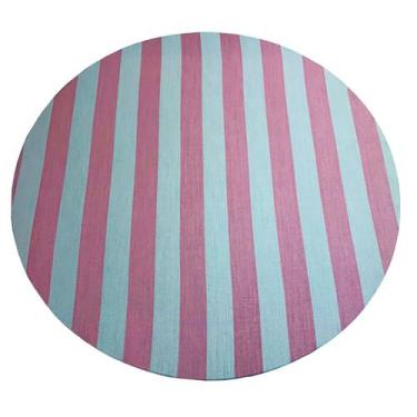 Imagem de Capa Sousplat Tricoline Listrado Rosa/Branco Base MDF 35cm - M&G Decor
