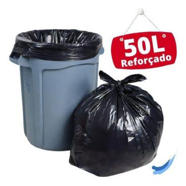 Imagem de Saco De Lixo 50 Litros Reforçado Preto Com 100 Unidades - HIGIPACK