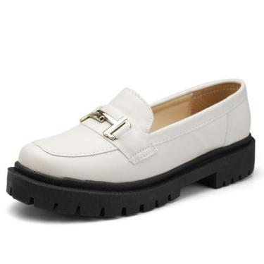 Imagem de Sapato Feminino Mocassim Tratorado Cofortavel Lasoffi, 36, Offwhite, F
