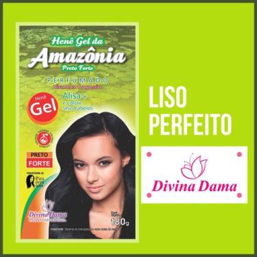 Imagem de Hene de Cabelo Gel Preto Forte da Amaz Pouch D.Dama 180g. - Divina dam