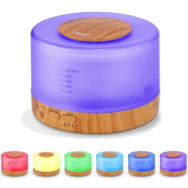 Imagem de Umidificador De Ar Led 500ML Portátil Óleo Essencial 7 Cores - Dt, Bra