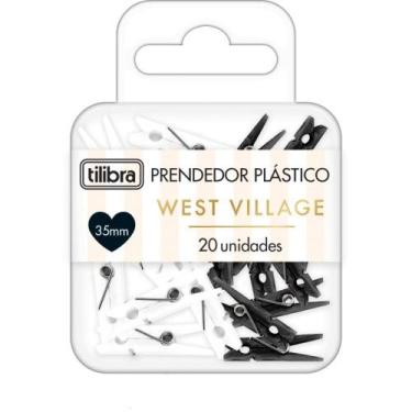 Imagem de Prendedor de Papel WEST Village 32MM Preto e Branco Blister com 20 Uni