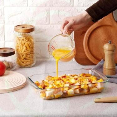 Imagem de Kit 2 Formas Vidro Retangular 3L Forno Sobremesa Mesa Posta Assados - 