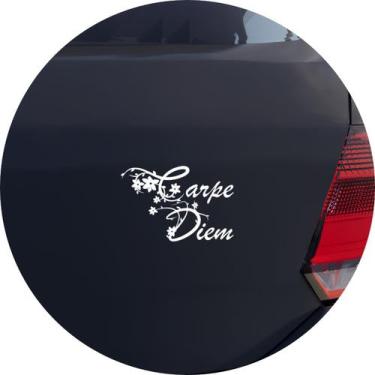 Imagem de Adesivo de Carro Carpe Diem - Aproveite o dia - Cor Branco - Melhor Ad