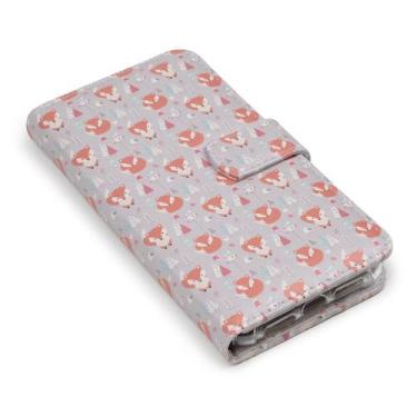 Imagem de Capa carteira estampada tendencias raposa cinza e198 para moto e13 xt2