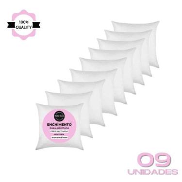 Imagem de Kit 9 Refil Enchimento 40x40 Almofada Fibra Siliconada 250g - HODELSTO