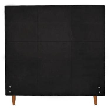 Imagem de Cabeceira Raissa 1,58 Cm Para Cama Box Suede Preto-JBF poltronas e cia