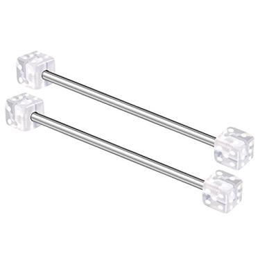 Imagem de MATIGA 2 peças de aço cirúrgico 14 g 1 3/8 35 mm barra industrial piercing joia cartilagem brinco andaime orelha 4 mm dados mais opções, Aço inoxidável, acrílico, metal, aço