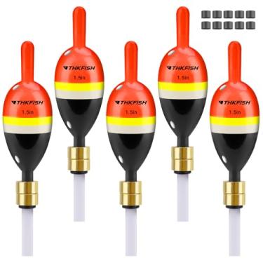 Imagem de THKFISH Boias de pesca boias de pesca para peixe tipo balsa, Walleye, salmão (laranja - preto, 3,8 cm x 5 peças)