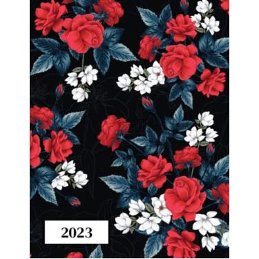 Imagem de 2023: Agenda semainier au format A4 - Année civile (Janvier à Décembre 2023) - Intervalles d'1h (7h-22h) - Contacts, jours fériés, mots de passe, ... - Une semaine sur deux pages