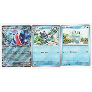 Imagem de Greninja ex 041/142 - Stellar Crown Pokemon Card Lot - Froakie & Frogadier