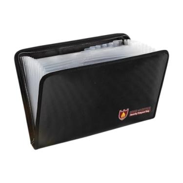 Imagem de shamjina Bolsa à prova de fogo para documentos, bolsa à prova de fogo para documentos com 12 bolsos, presentes de joias, bolsa à prova de fogo para dinheiro, Claro