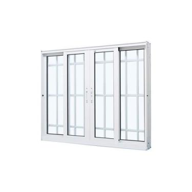 Imagem de Janela de Correr em Alumínio Branco Perfecta Max 120x240x12,2cm c/ Gra