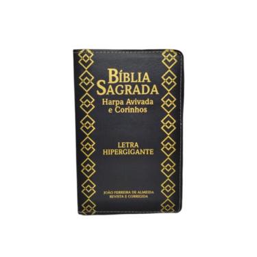 Imagem de Bíblia Sagrada Letra Hipergigante Luxo Com Harpa  e Coros Pentecostal 