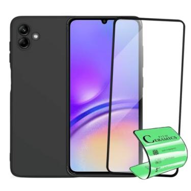 Imagem de Kit Película Premium 9D Cerâmica e Capa Capinha VELUDO preta Compatível Com Samsung Galaxy A05