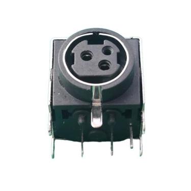 Imagem de 10x Conector Dc Power Jack Mini Din 3 Vias Femea Mpj-3p-S
