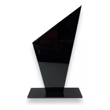 Imagem de Kit 10 Troféu Acrilico Preto 2mm 10x18cm C/base Preta - CNC Sorocaba