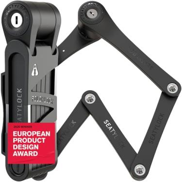 Imagem de Seatylock FoldyLock Cadeado compacto dobrável para bicicleta - Cadeado de bicicleta leve e de alta segurança patenteado premiado - Protetor seguro inteligente antifurto resistente com chaves e estojo