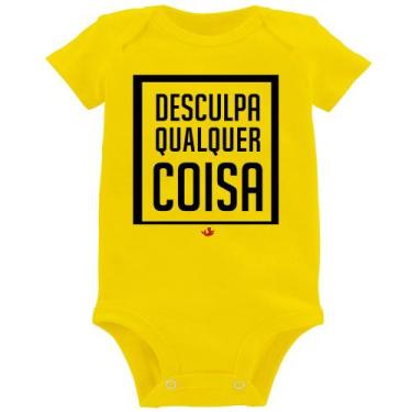 Imagem de Body Bebê Desculpa Qualquer Coisa - Foca na Moda, Amarelo, M