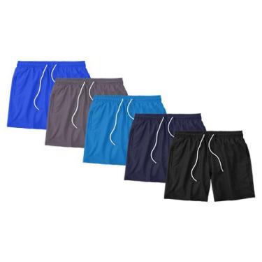 Imagem de Kit 5 Shorts Masculino Liso Básico Bermuda Tactel Água Praia Treino Ac