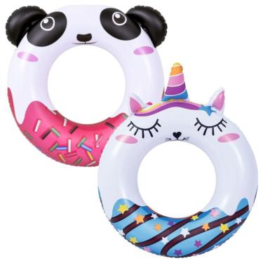 Imagem de Boia Circular Inflável Infantil Donuts Panda ou Unicórnio 1 Unidade Sortido - Jilong