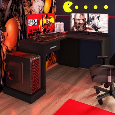 Imagem de Mesa Gamer Em L De Canto p/ Computador drx 9000 + Extensor