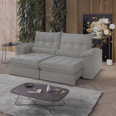 Imagem de Sofá Retrátil Reclinável Molas Ensacadas Chicago 210 Cm Veludo