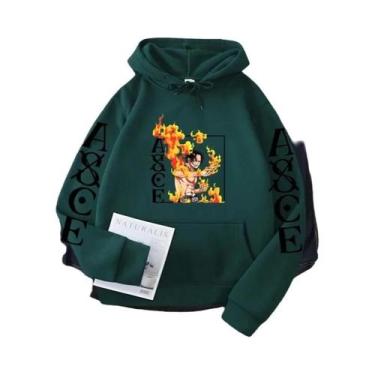 Imagem de Novo One Piece anime Ace moletom com capuz de lã transfronteiriça masc